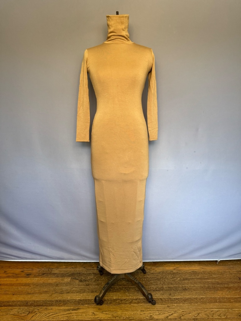 Bleusalt Turtleneck Bodycon Maxi Dress - Camel, Size 00